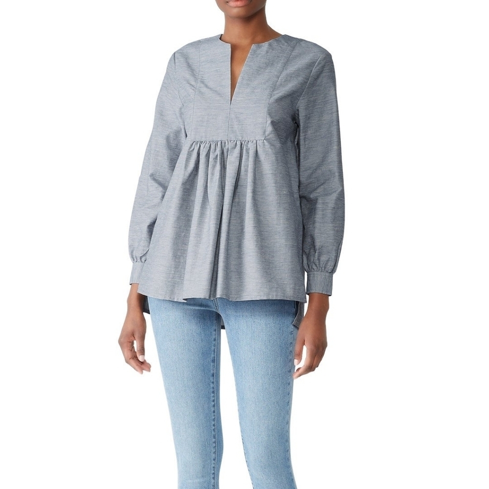 CO - Women's Sz M Gray Long Sleeve Boxy Tunico NWOT